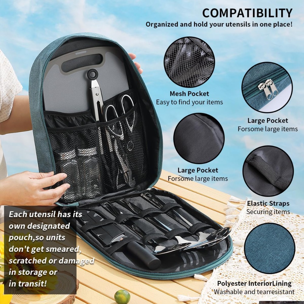Camping Cooking Utensil Set 10 - Camping Cooking Set Stainless Steel ulasan dan harga