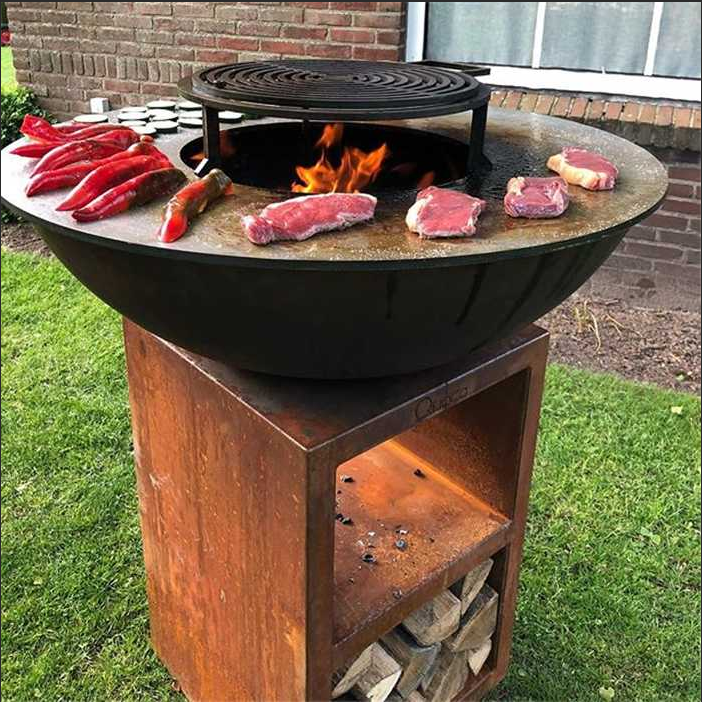 Customized Corten Steel BBQ Gr - Camping Cooking Equipment Electric ulasan dan harga