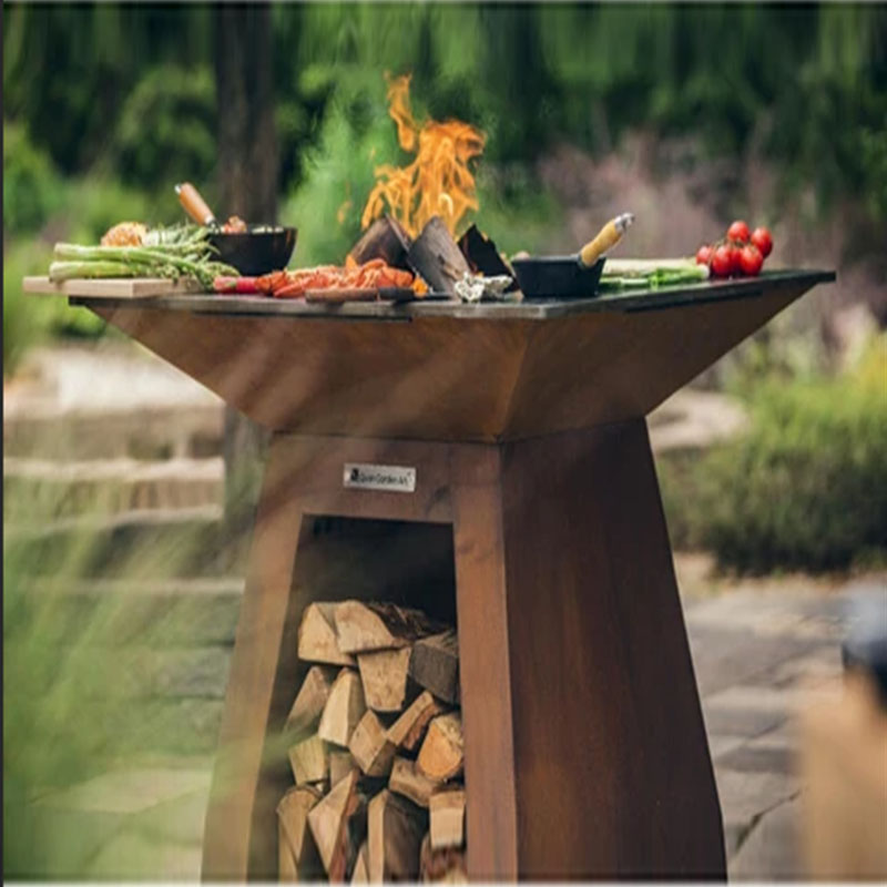 Customized Corten Steel BBQ Gr - Camping Cooking Equipment Electric ulasan dan harga