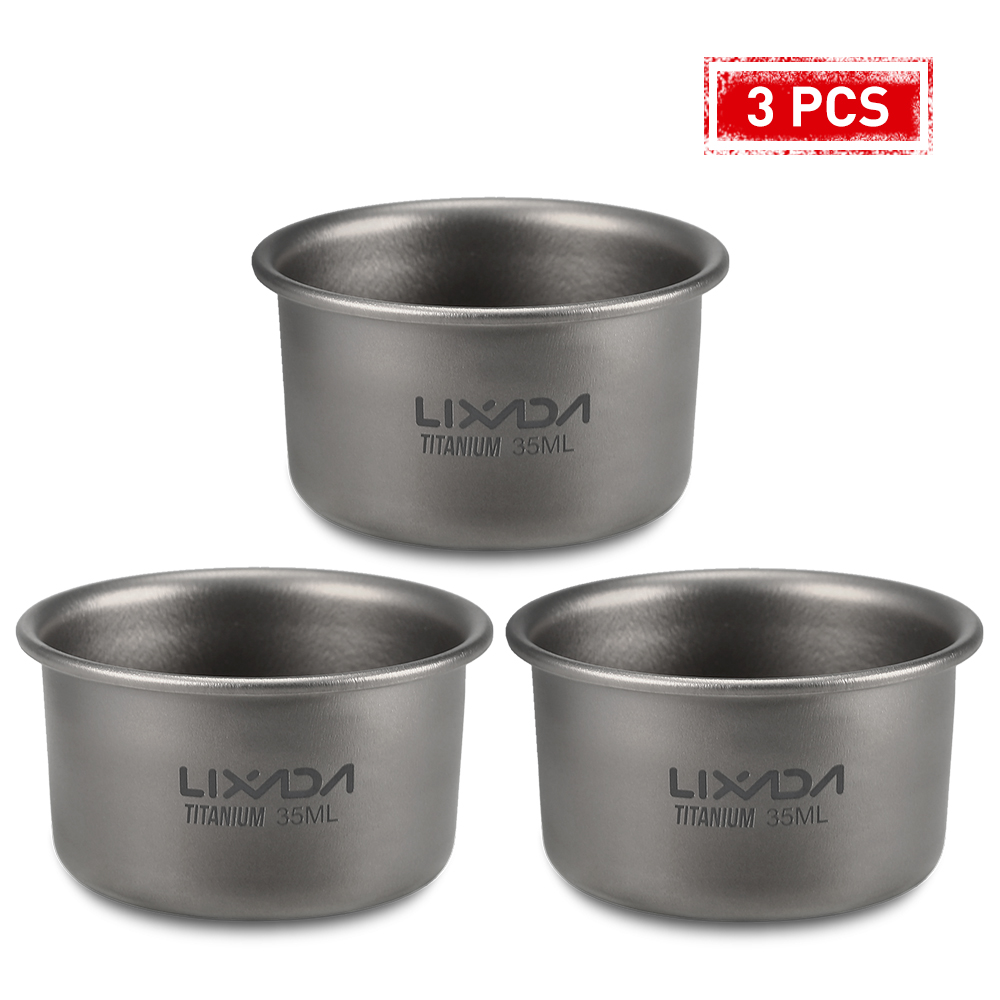 1/3pcs Lixada 35ml Mini Titani - Camping Cooking Mug ulasan dan harga