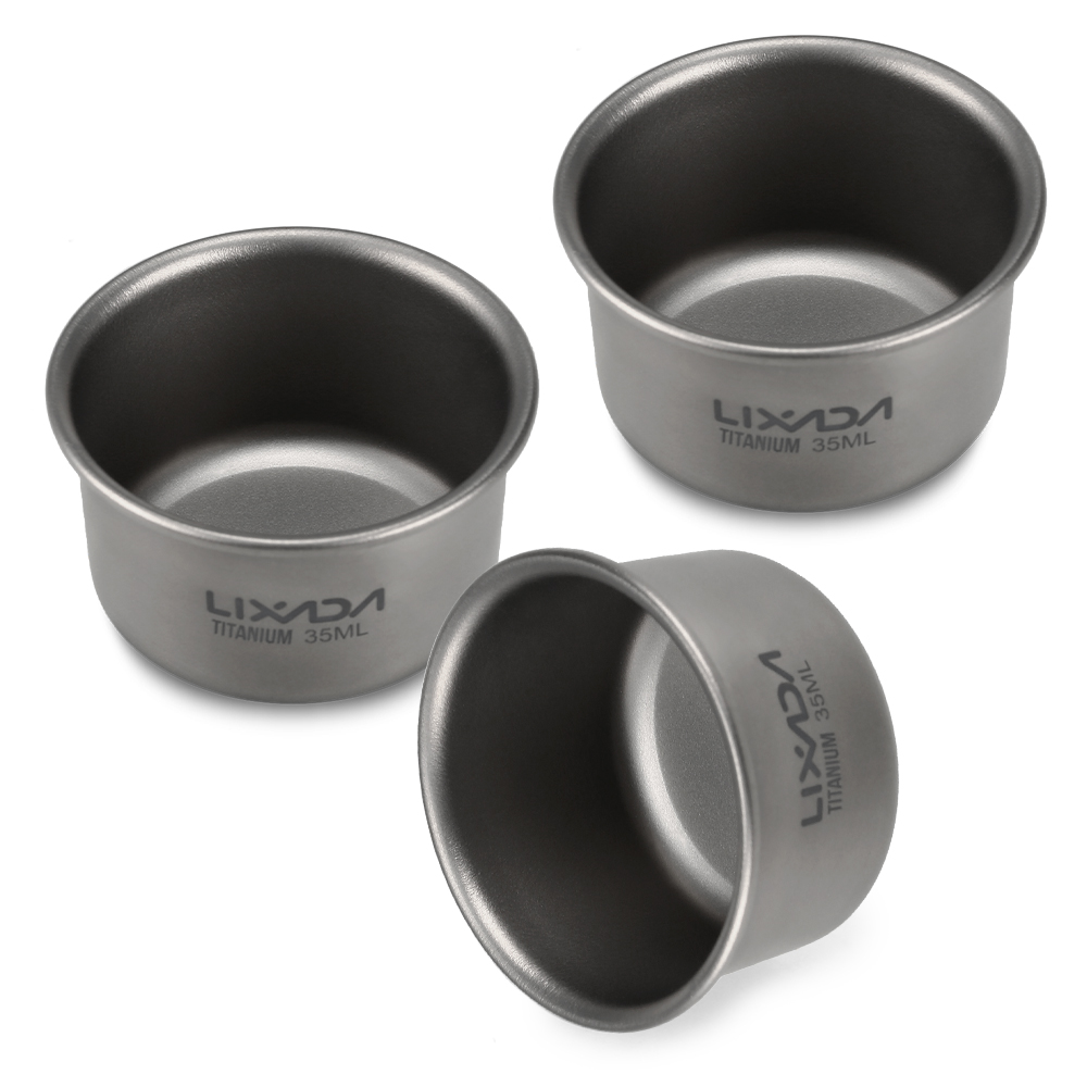 1/3pcs Lixada 35ml Mini Titani - Camping Cooking Mug ulasan dan harga