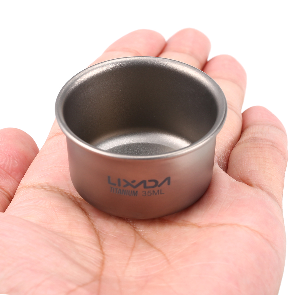 1/3pcs Lixada 35ml Mini Titani - Camping Cooking Mug ulasan dan harga