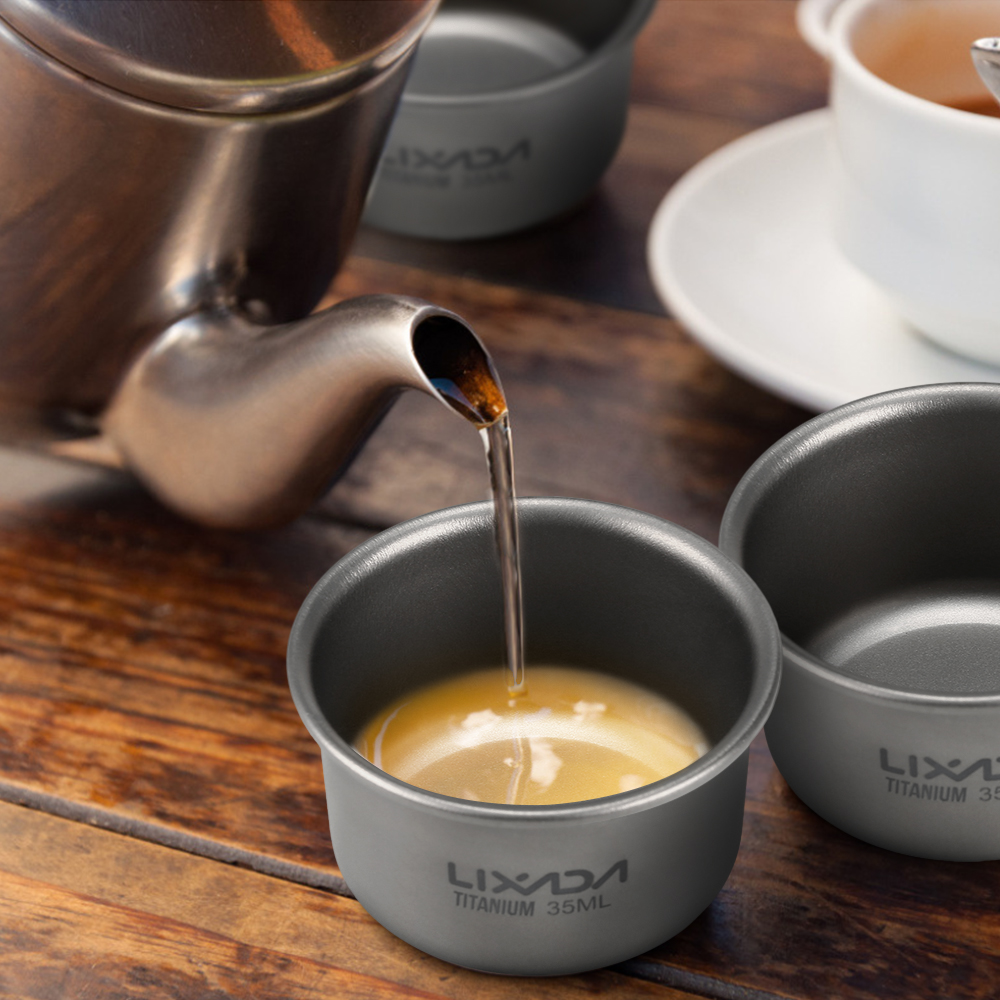 1/3pcs Lixada 35ml Mini Titani - Camping Cooking Mug ulasan dan harga