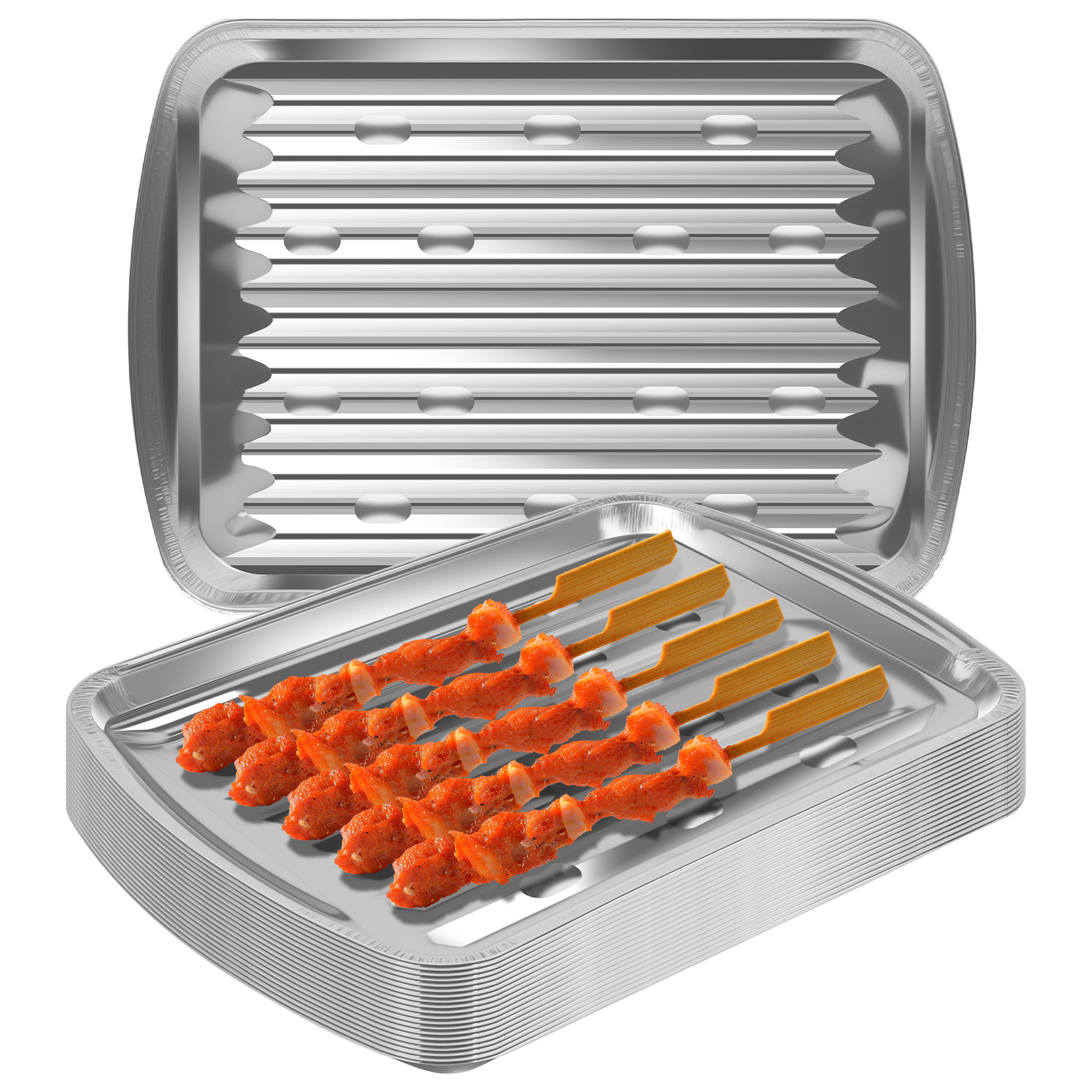 Aluminum Foil Trays Non-Stick  - Camping Cooking Kitchen ulasan dan harga