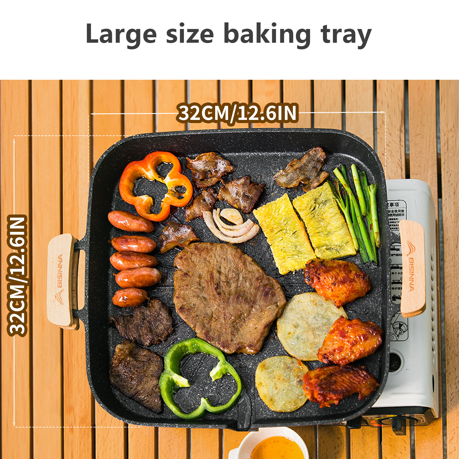 BISINNA Square BBQ Grill Pan N - Camping Cooking Survival ulasan dan harga