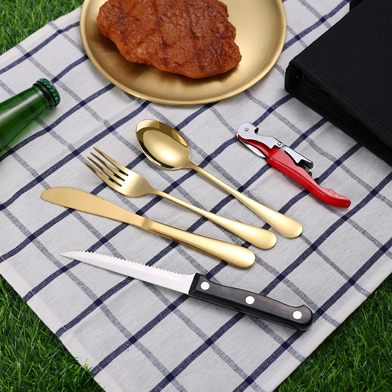 10Pcs Camping Tableware Set 30 - Camping Cooking Set Stainless Steel ulasan dan harga