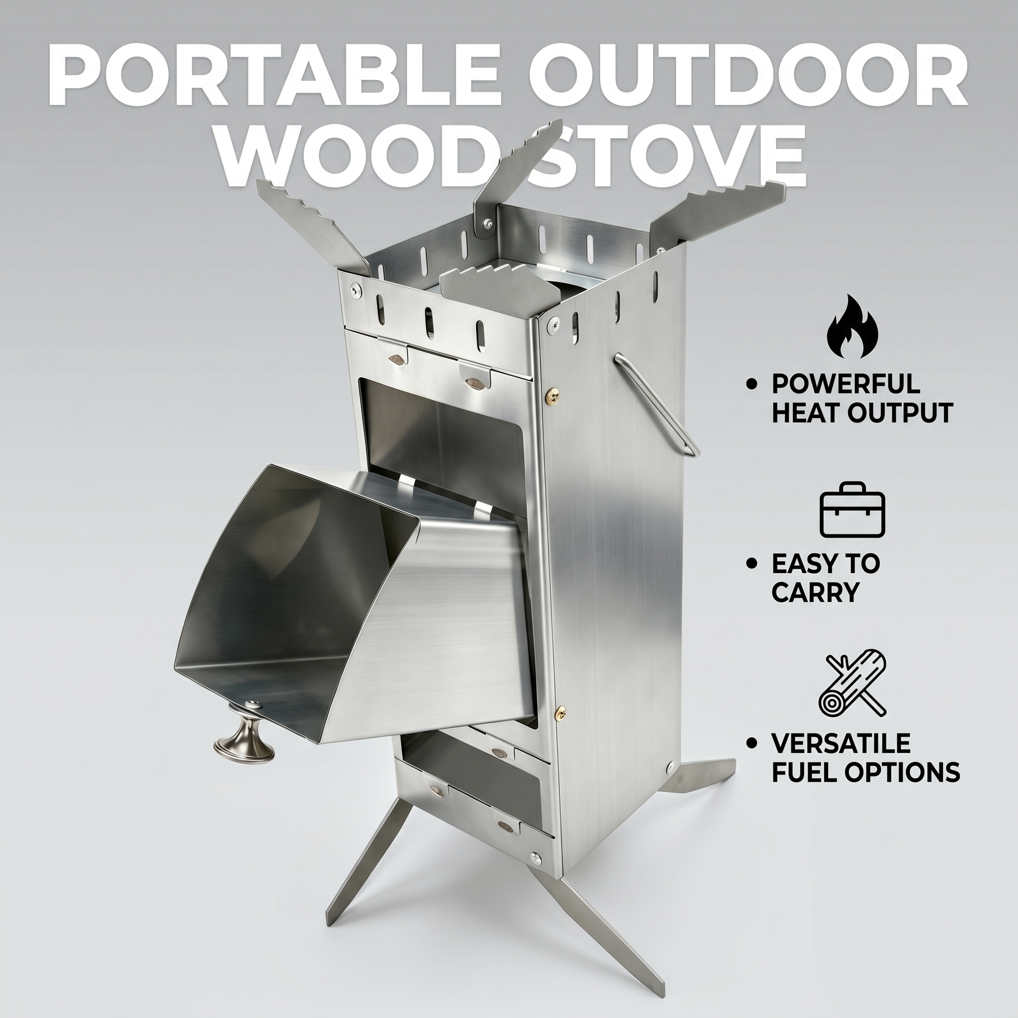Portable Foldable Rocket Stove - Camping Cooking Kitchen ulasan dan harga