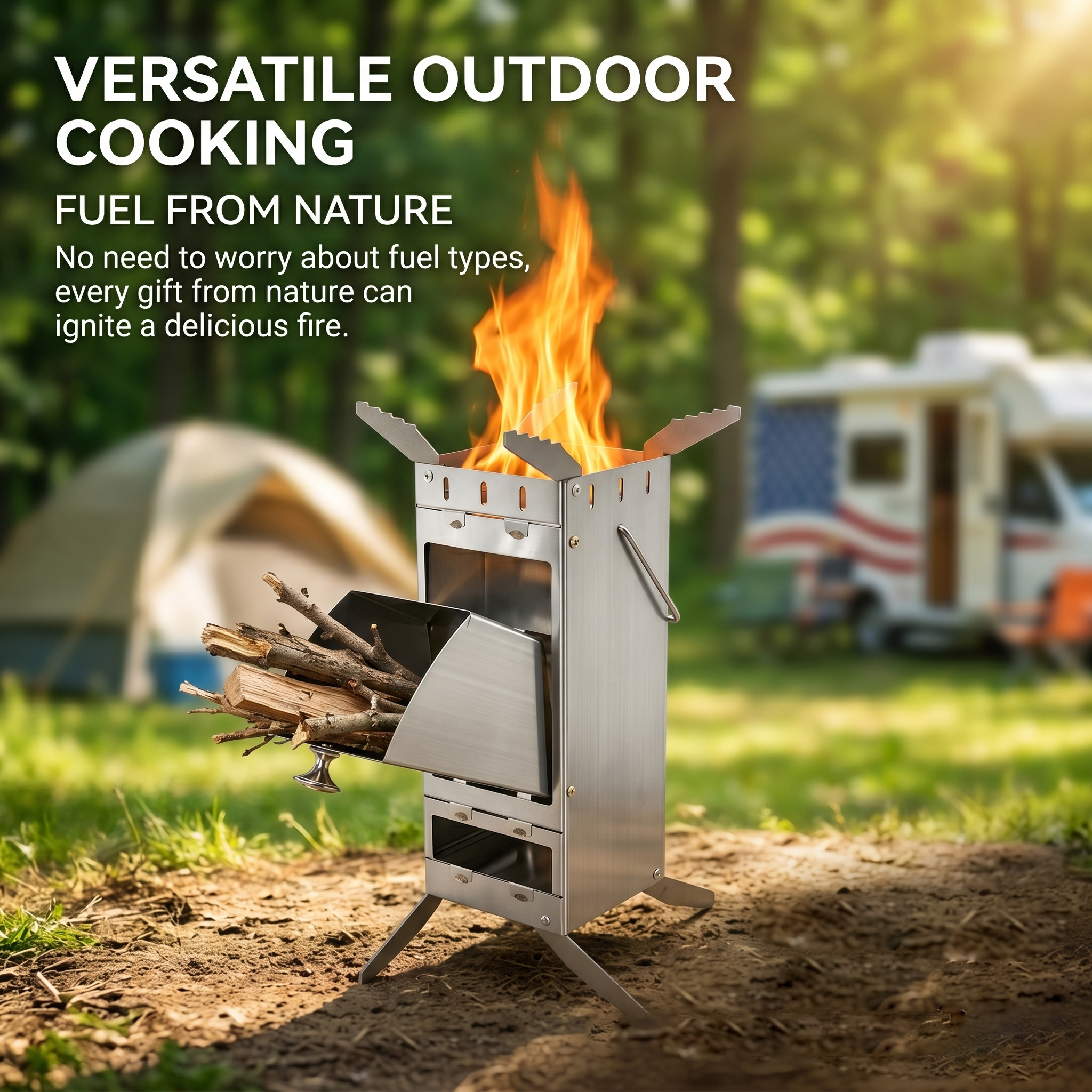 Portable Foldable Rocket Stove - Camping Cooking Kitchen ulasan dan harga