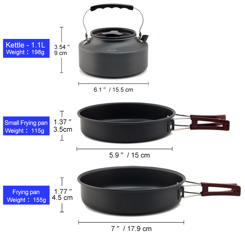 Widesea Camping Cookware Set O - Camping Cooking And Eating Set ulasan dan harga