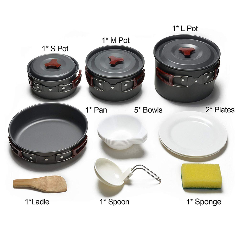 Outdoor Camping Cookware Kit N - Camping Cooking Hardware ulasan dan harga