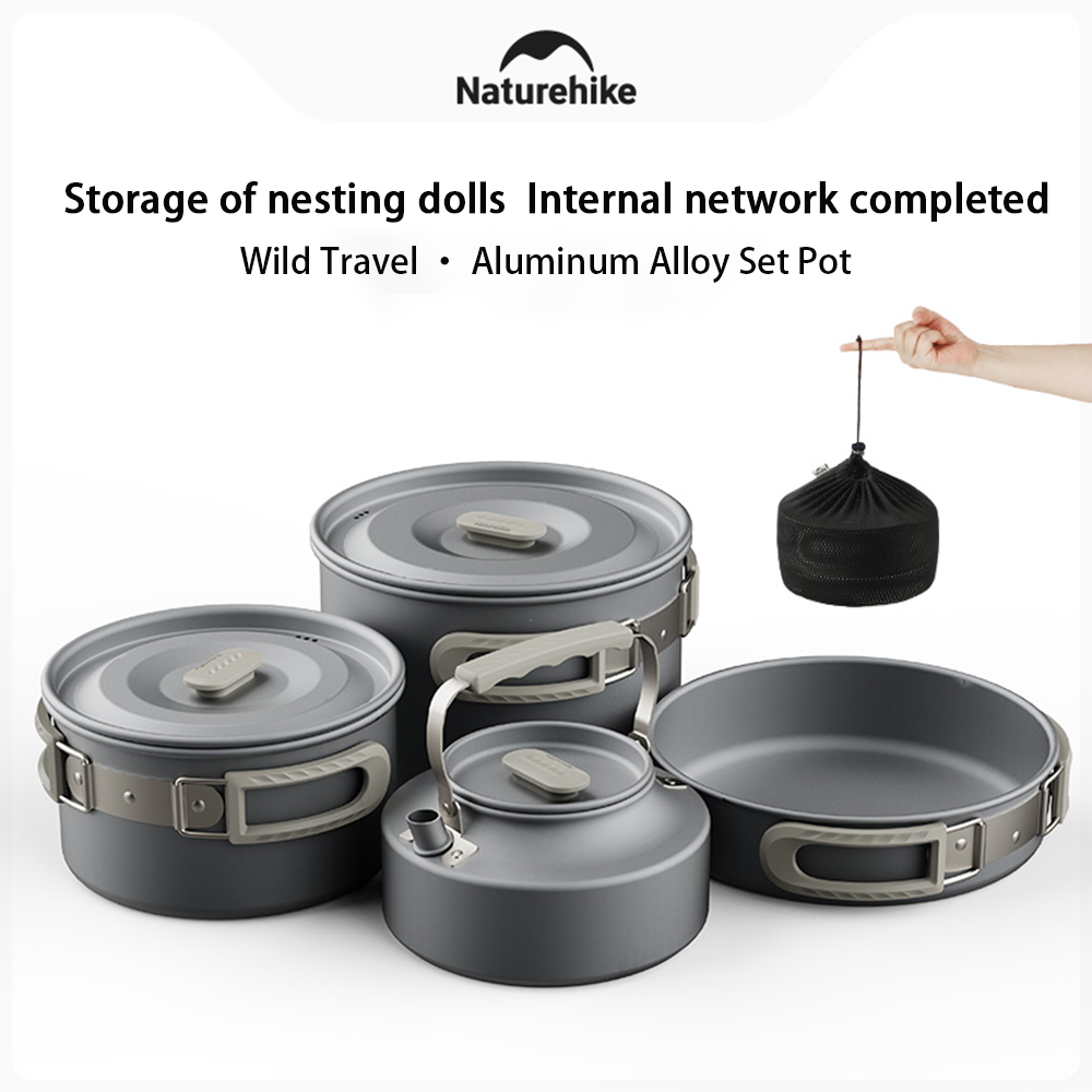 Naturehike Outdoor Pot Set,Cam - Camping Cooking Set Stainless Steel ulasan dan harga