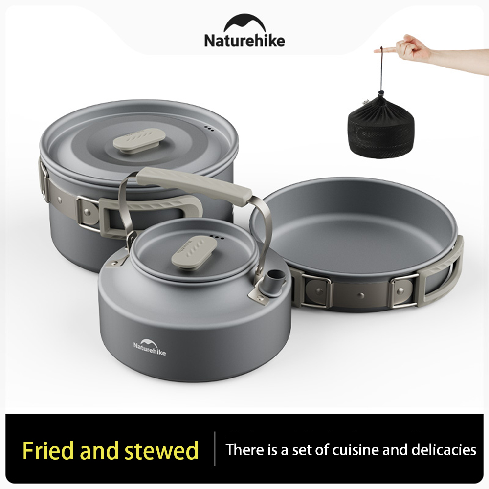 Naturehike Outdoor Pot Set,Cam - Camping Cooking Set Stainless Steel ulasan dan harga