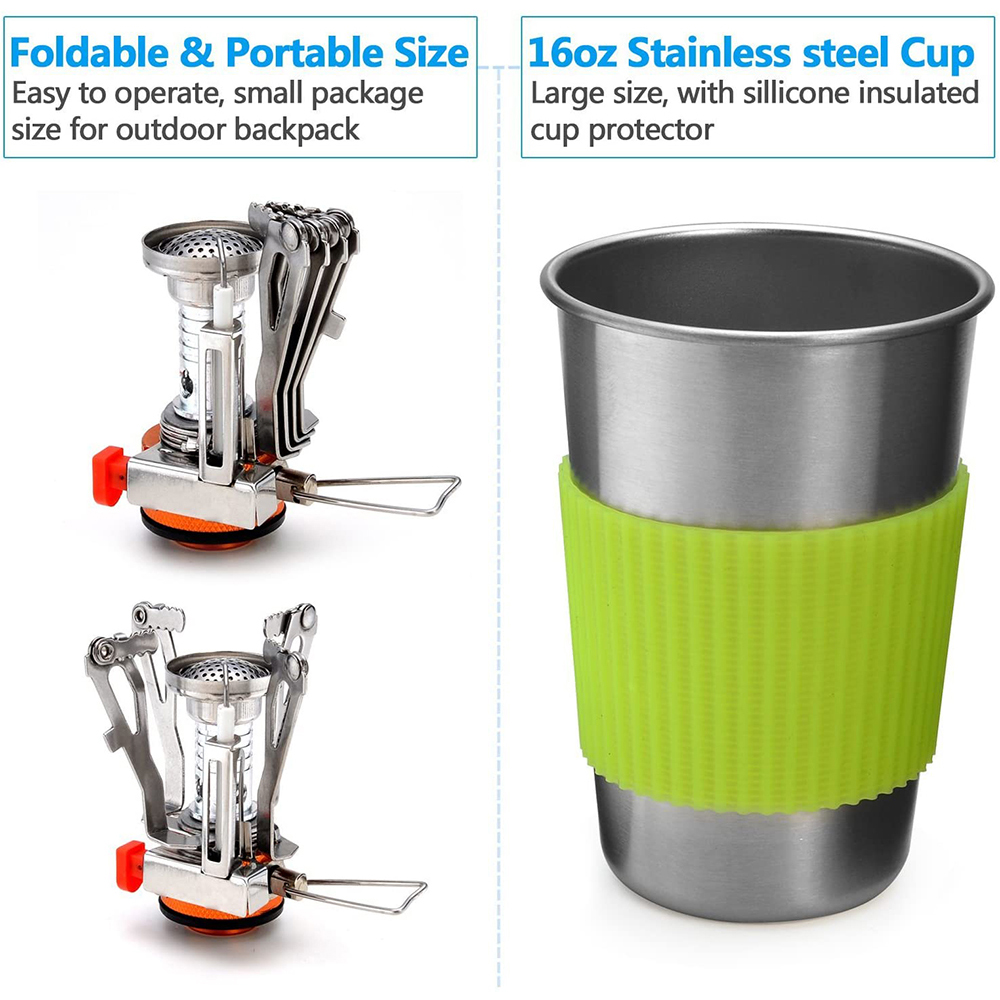 Camping Cookware Kit with Stov - Camping Cooking Hardware ulasan dan harga