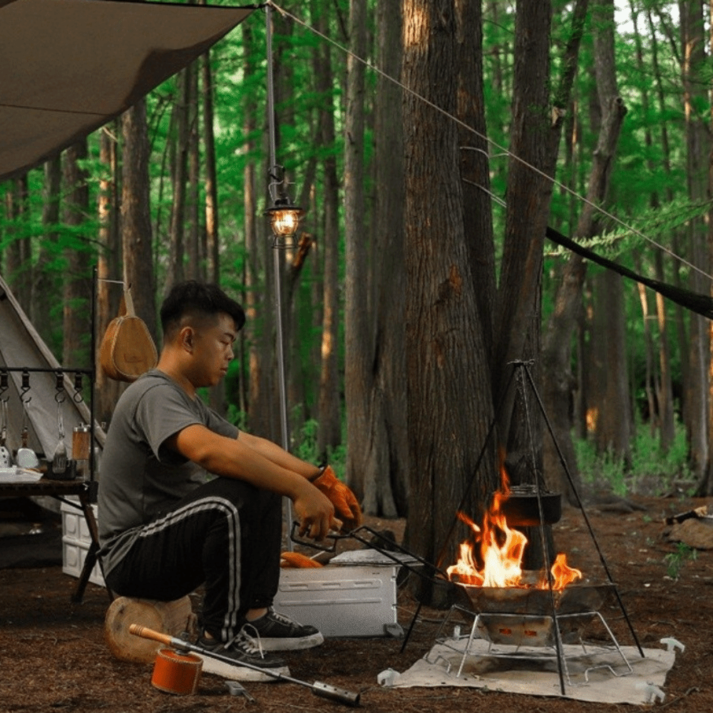 Aluminum Alloy Camping Tripod  - Camping Cooking One Pot ulasan dan harga